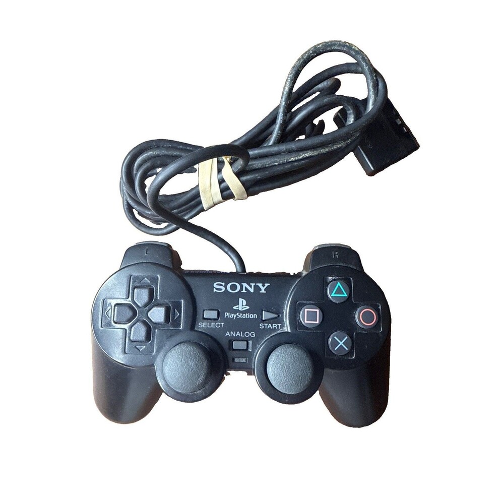Sony PlayStation 2 Black DualShock 2 OEM Controller PS2 SCPH-10010 tested